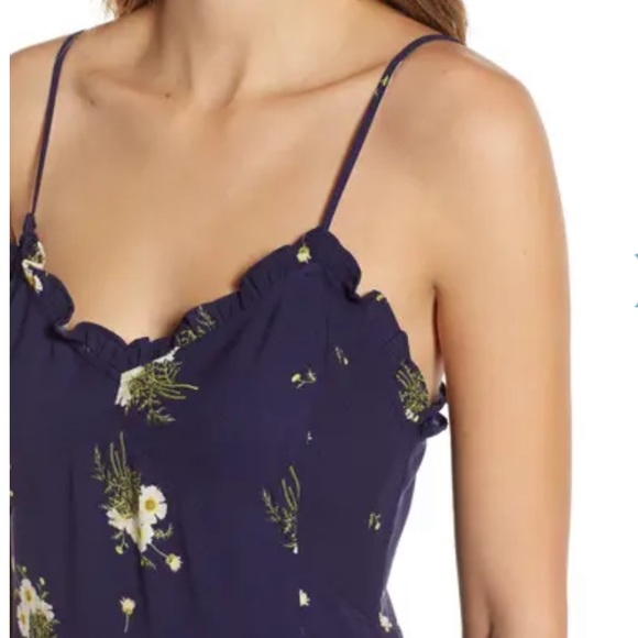 NWOT BP Ruffle Trim Floral Print MIDI Dress - Picture 10 of 10